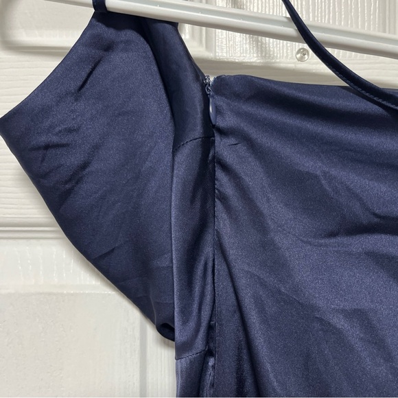 Elegant Navy One-Shoulder Maxi Dress - Picture 13 of 16